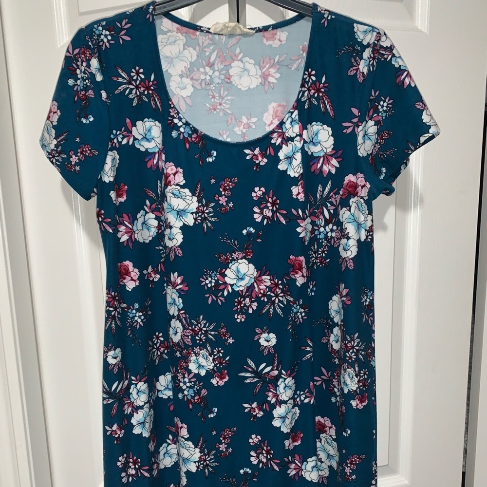 Emerald green floral dress